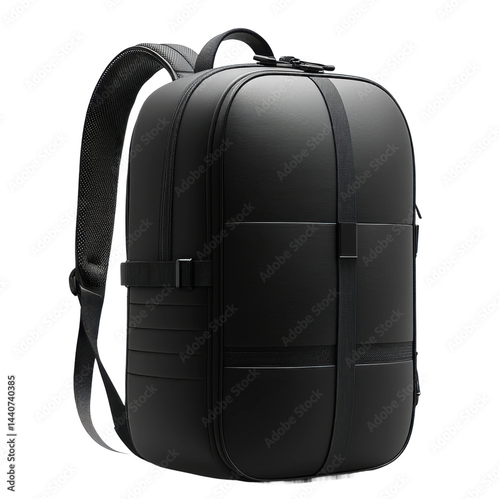 Fototapeta premium Stylish backpack displayed in minimalist studio space modern design