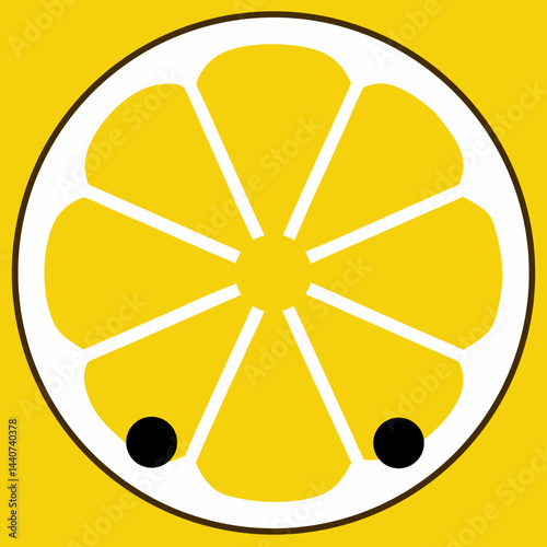 Fresh yellow lemon slice vector illustration of the juicy citrus fruit