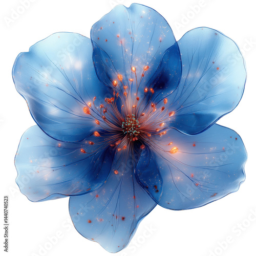 Delicate blue cherry blossom nature floral image bright background