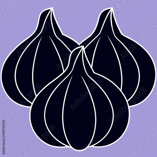Vector illustrations depict a fresh, ripe purple fig and a healthy green apple, both isolated and showcasing their juicy detail