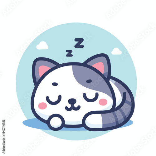 cute cat sleeping image vector
