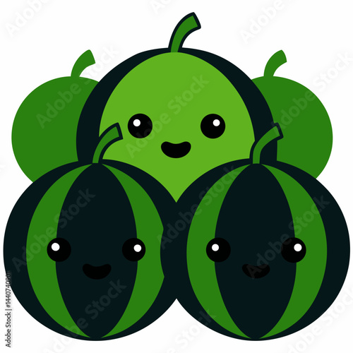This is a vector illustration of an isolated, fresh, and healthy green apple fruit with a leaf, showcasing its natural and organic qualities This is a vector illustration of an isolated, fresh