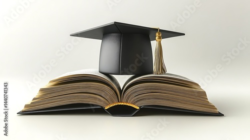 Wallpaper Mural A graduation cap rests atop an open book, symbolizing academic achievement. Torontodigital.ca