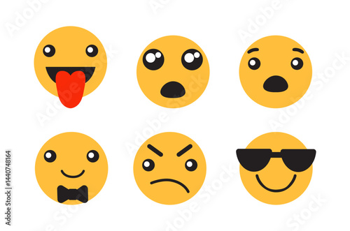 Set Sad and happy emoticons