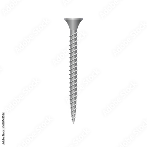 Self-tapping steel screw on white vector image