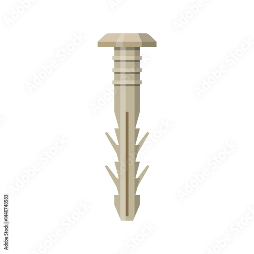 Plastic dowel or wall plug vector image on white