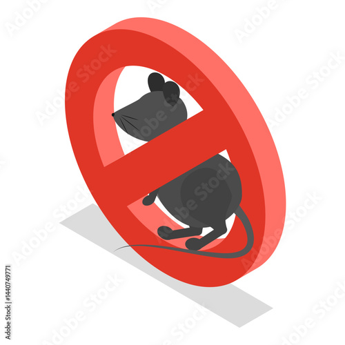 3D Isometric Flat Vector Illustration of Pest Control, Protection from Harmful Insects and Rodents. Item 1