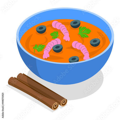 3D Isometric Flat Vector Illustration of Traditional Brazilian Cuisine, Delicious Latin American Food. Item 2