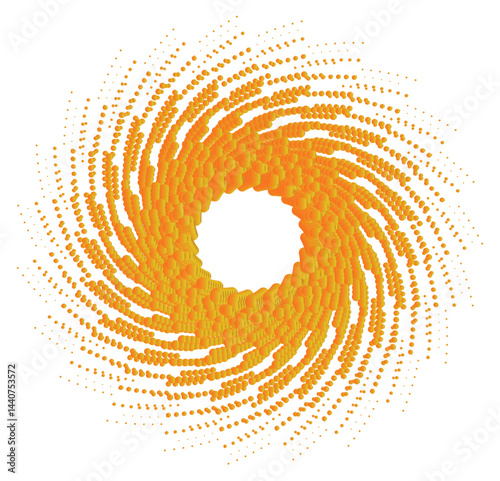 Halftone dots in circle form, round logotype, vector illustration 
