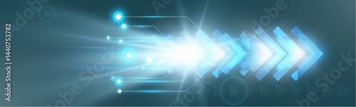 Futuristic speed background with glowing arrows, motion blur, digital technology concept, fast-moving elements, dynamic light trails, high-tech energy flow, acceleration effect, sci-fi motion design.
