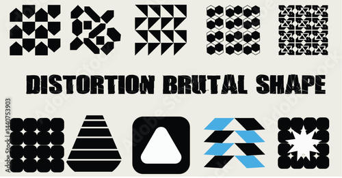Distort brutal shapes custom vector 