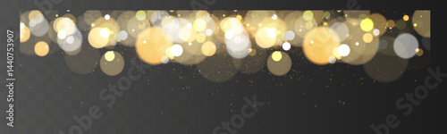 Bokeh background with soft golden light orbs on a transparent grid, ideal for overlays and graphic design projects.	
