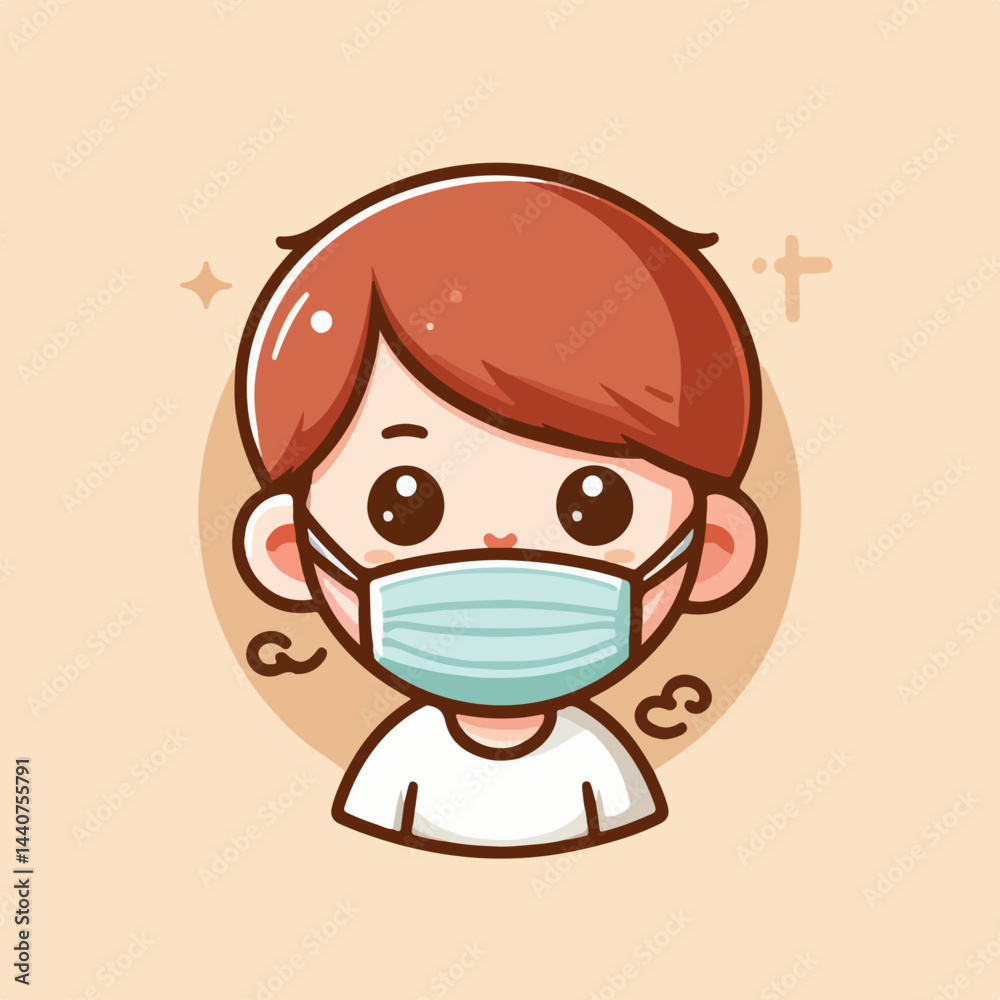 vector image of a child wearing a mask vector image of a child wearing a mask