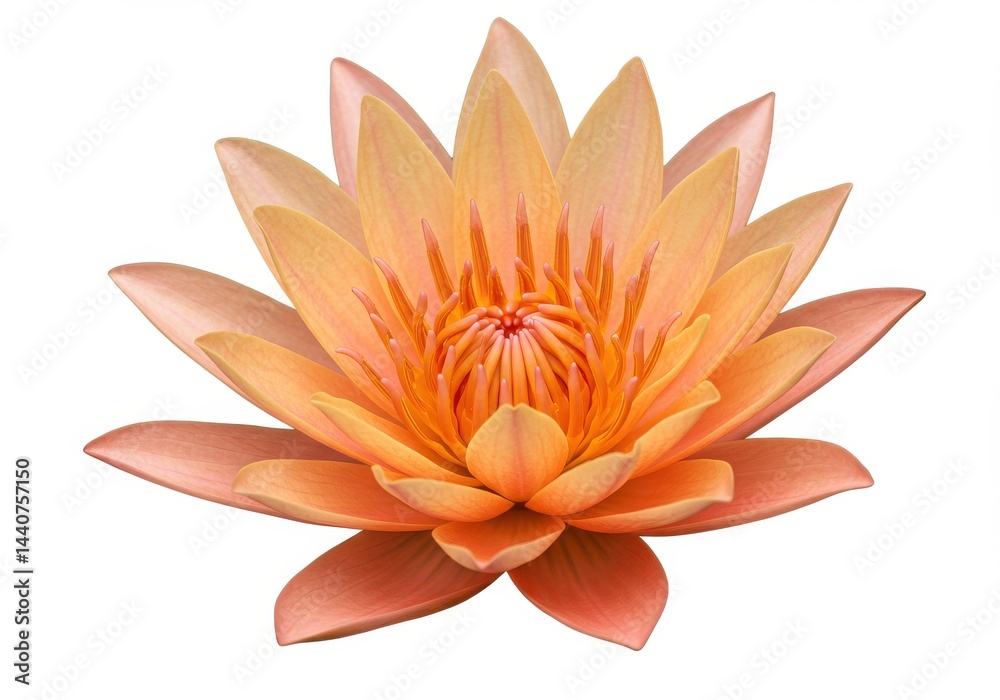 Fototapeta premium Peach lotus flower Isolated on white background