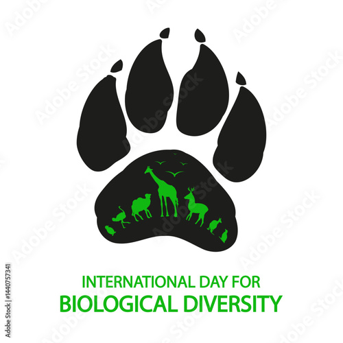 Biological Diversity International Day, vector art illustration.