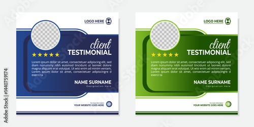 Modern and professional creative clients testimonial or clients feedback review template design with clean organic shapes