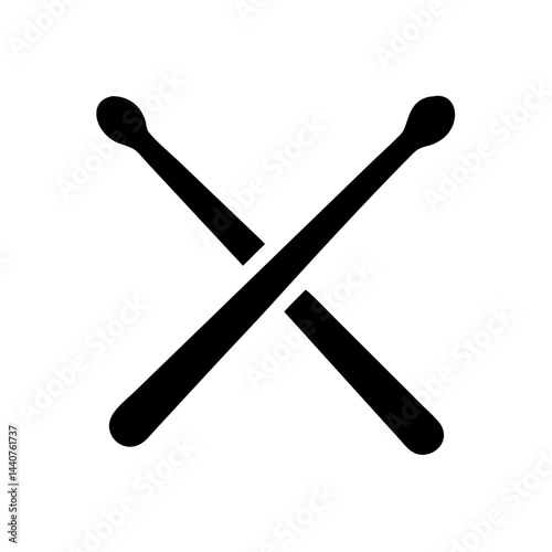drum sticks solid icon isolated vector 
