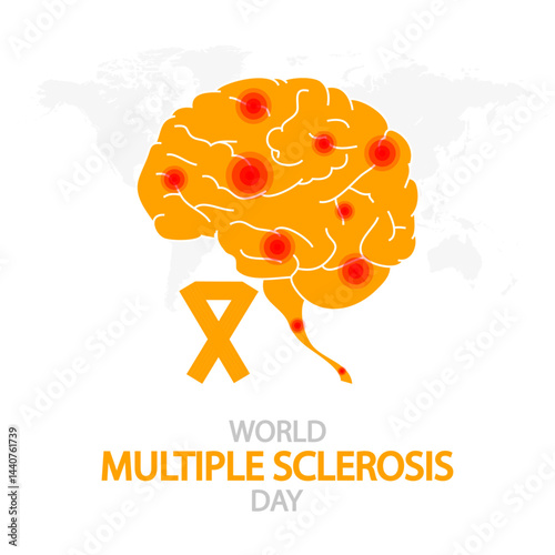 Multiple Sclerosis World Day Brain, vector art illustration.
