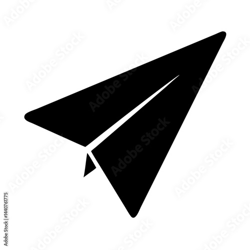 paper plane solid icon isolated vector illustration
