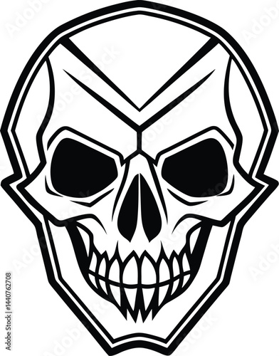 gothic metal skull silhouette vector design 