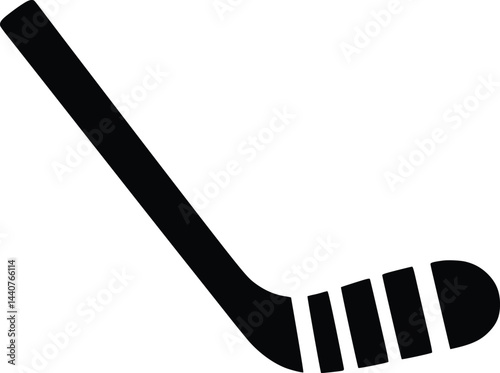 Bold Black And White Hockey Stick. Vector Illustration Isolated On White