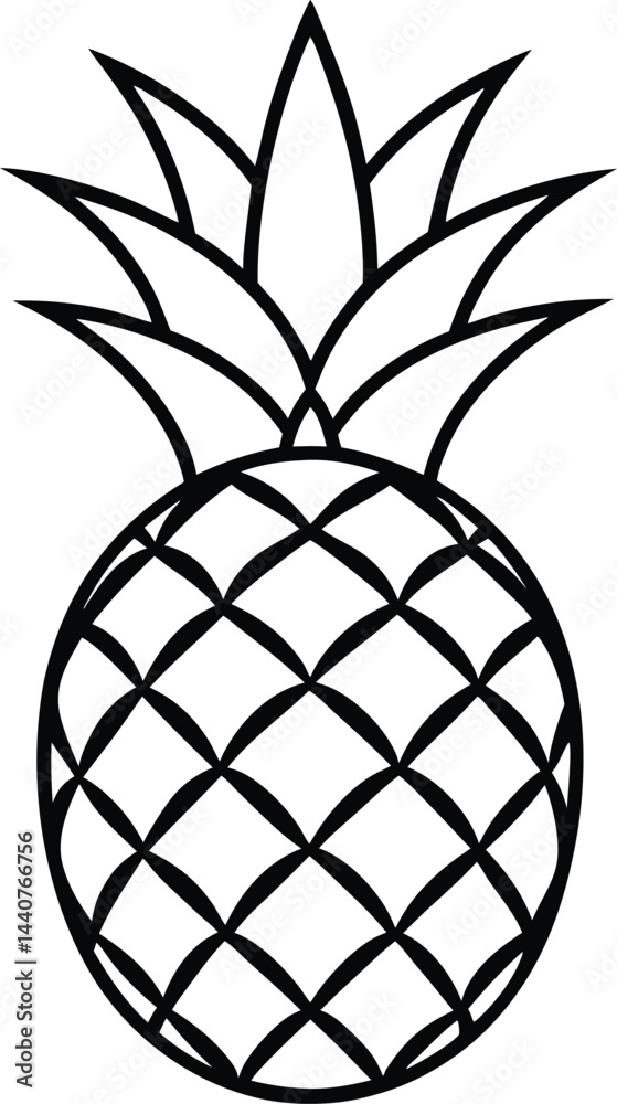 Obraz premium cool pineapple silhouette