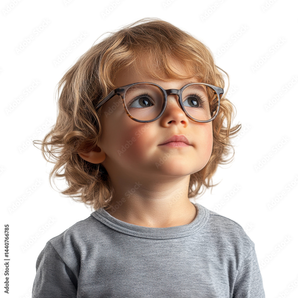 Portrait photography bright mood of a curious child in glasses Portrait photography bright mood of a curious child in glasses