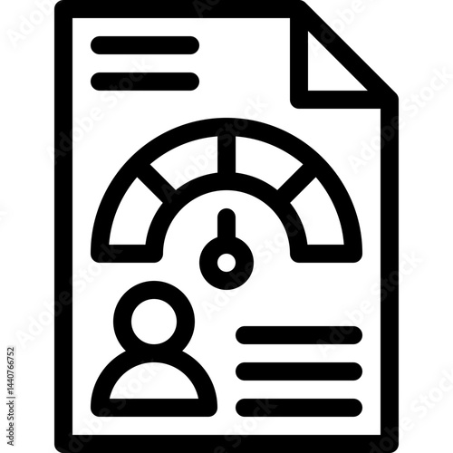 redit Score Ranges Icon, Loan Rating Scale With Levels From Poor To Excellent. Report Dashboard With User, Financial Capacity Assessment. Lineal Style Isolated Vector Icon. 