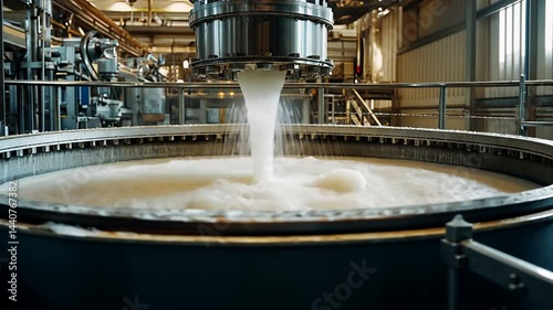 Industrial Pulp and Paper Production: Close-up of the pulping process