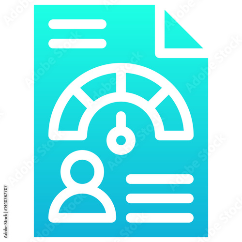 Credit Score Ranges Icon, Loan Rating Scale With Levels From Poor To Excellent. Report Dashboard With User, Financial Capacity Assessment. Silhouette Gradient Style Isolated Vector Icon.