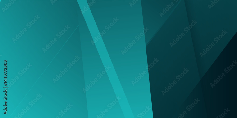 Fototapeta premium Blue modern abstract wide banner with geometric shapes. Dark blue abstract background. Vector illustration