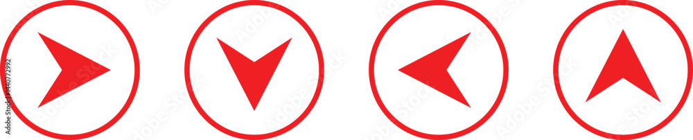 set of red direction arrow vector. set of red direction arrow vector.