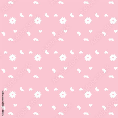 Seamless Floral Pattern in vector. seamless floral pattern on pink background. seamless pattern flower background illustration.