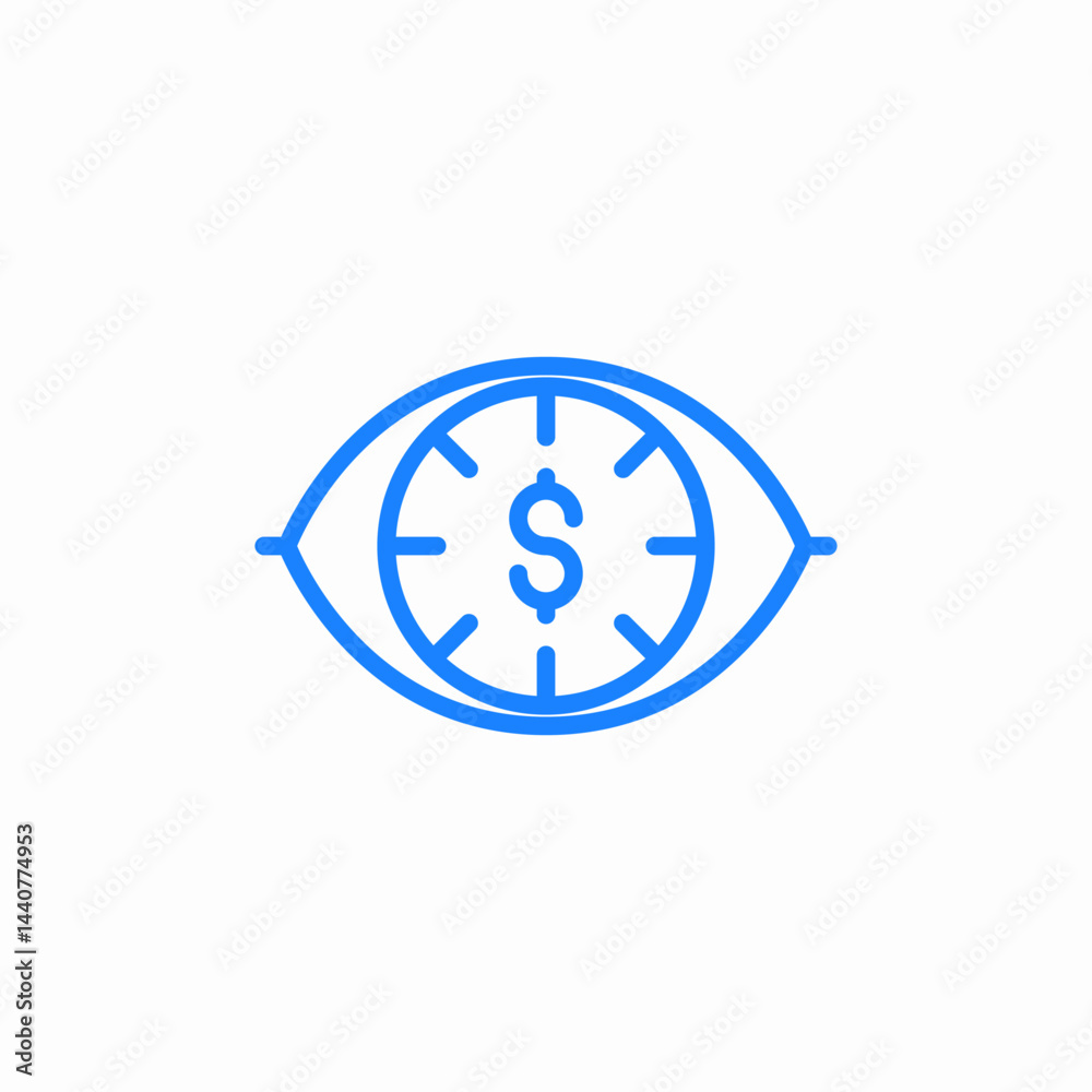 eye dollar icon sign vector eye dollar icon sign vector