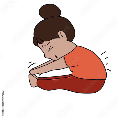A woman doing yoga. Vector illustration for meditation and relaxation.