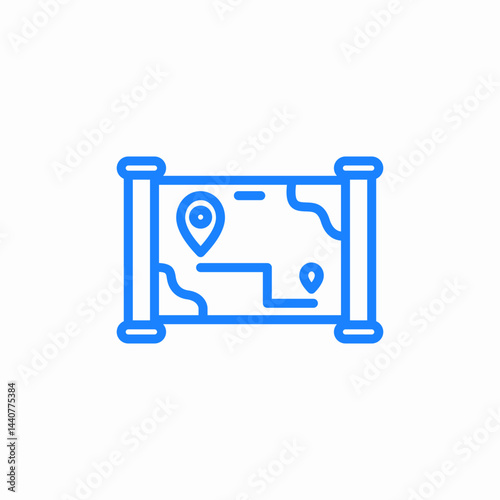 folded map icon sign vector
