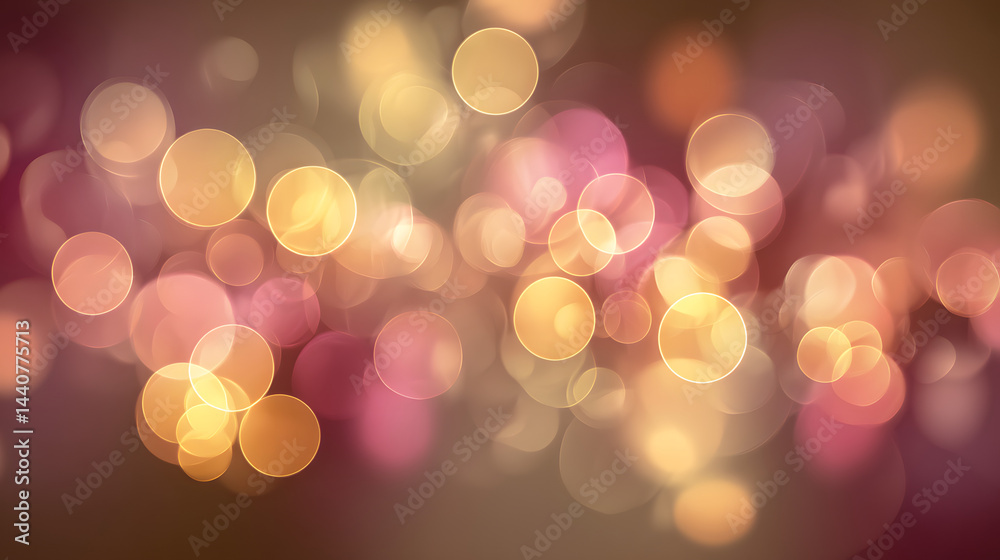 Fototapeta premium Bokeh Delight: A captivating abstract display of out-of-focus lights, rendered in a dreamy blend of warm and cool hues, perfect for adding an ethereal touch to any project.