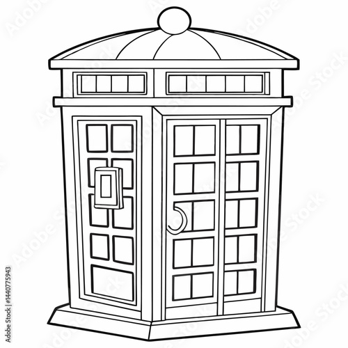 British Police Box Outline Drawing