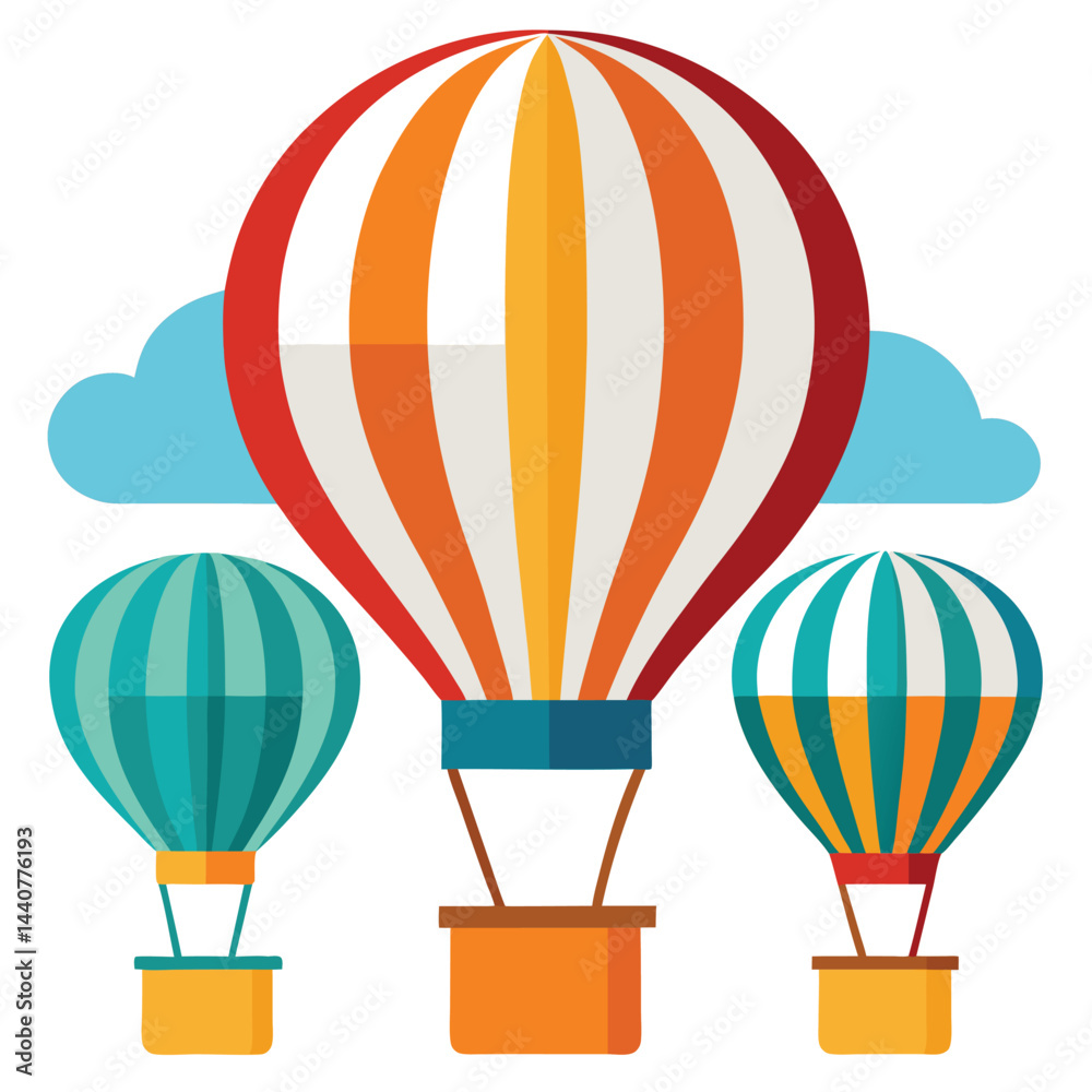 Naklejka premium Hot air balloon icon isolated on white background