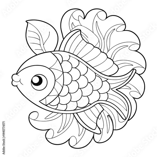 Cartoon Rainbow Fish with Fins