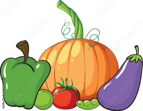 vegetables on a white background