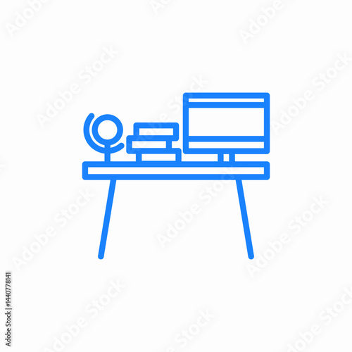 office desk icon sign vector