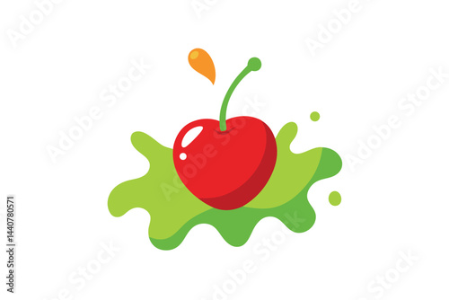  cherry, in juice splash isolated
