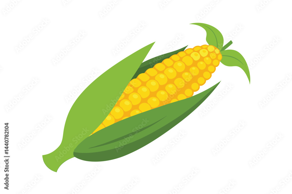 Obraz premium Ear of Corn Isolated on White Background