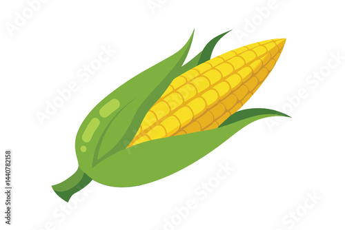Ear of Corn Isolated on White Background