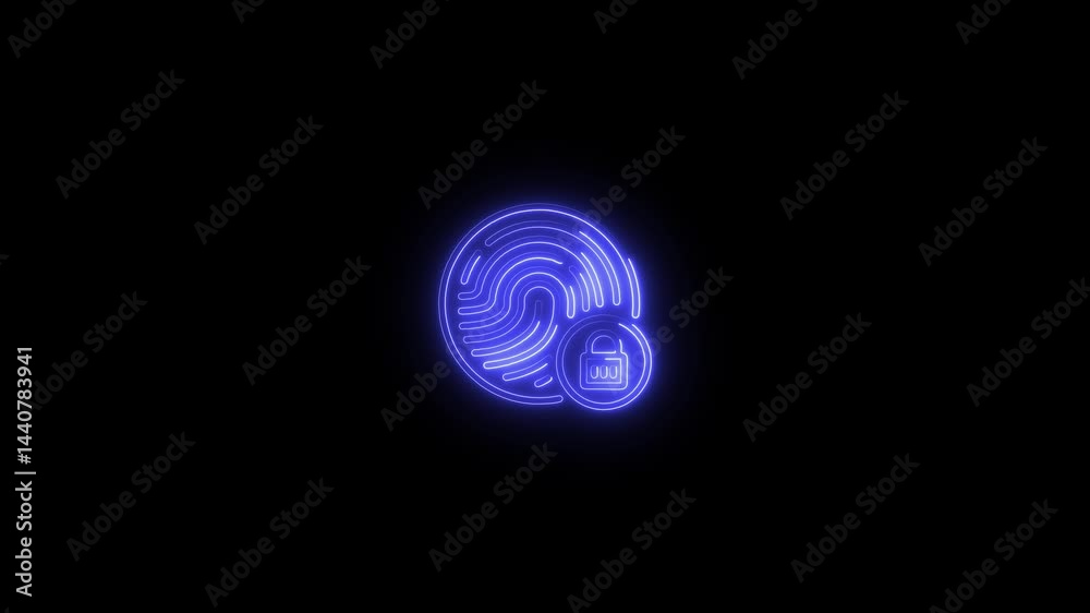 glowing neon password icon animation black background. 4K Video motion graphic animation. glowing neon password icon animation black background. 4K Video motion graphic animation.