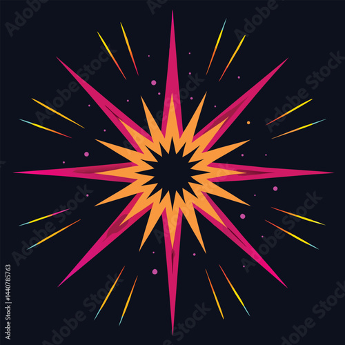 Abstract fireworks vector illustration for a bright celebration night sky explosion