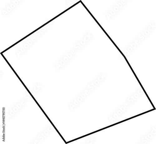 Abstract polygon with a squared structure and polygonal edges represented with hand-drawn fine lines.