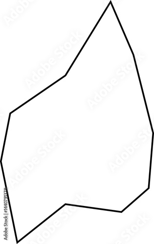 Abstract polygon composed of dynamic irregular lines shaping a squared minimalist and polygonal figure.