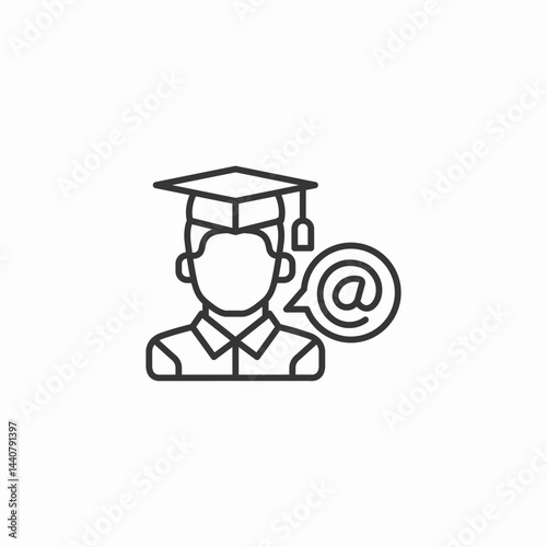 graduate cap icon sign vector